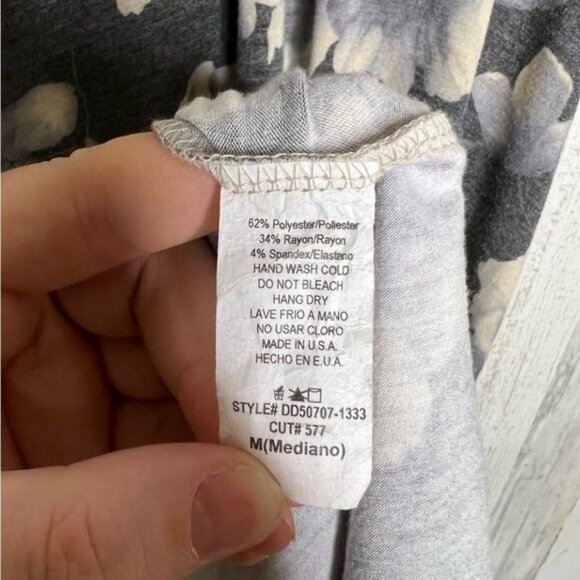 EESOME Women's Sleeveless Floral Dress Gray White Size Medium - Picture 4 of 8